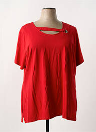 T-shirt stretch manches courtes rouge GUY DUBOUIS femme