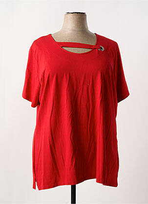 T-shirt stretch manches courtes rouge GUY DUBOUIS femme