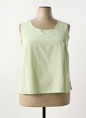 Top coupe fluide sans manche vert GUY DUBOUIS femme