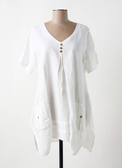 Tunique manches courtes blanc MERI & ESCA pour femme