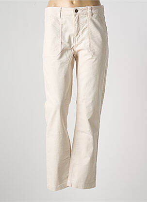 Pantalon droit fermeture zippée sous rabat boutonné beige CAPTAIN TORTUE femme