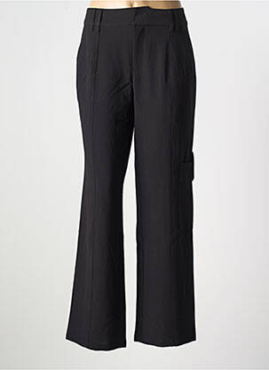 Pantalon droit fermeture zippée sous rabat avec crochet noir CAPTAIN TORTUE femme