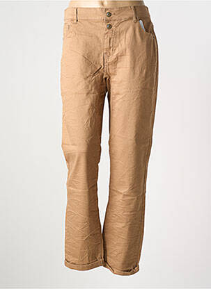 Pantalon droit taille élastique beige CAPTAIN TORTUE femme