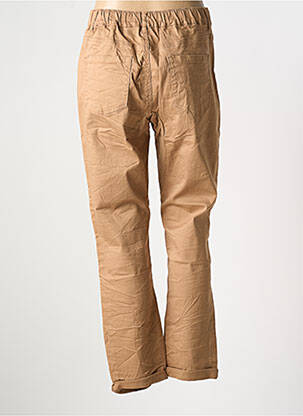 Pantalon droit taille élastique beige CAPTAIN TORTUE femme