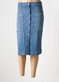 Jupe mi-longue coupe droite bleu CAPTAIN TORTUE femme