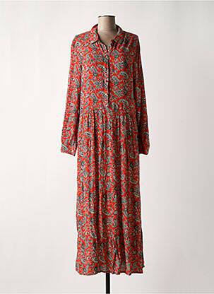 Robe longue manches longues manches longues rouge CAPTAIN TORTUE femme