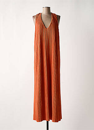 Robe longue sans manche sans manche orange MAISON CAPTAIN femme