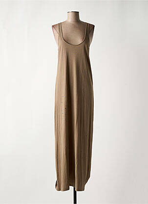 Robe longue sans manche sans manche marron MISS CAPTAIN femme