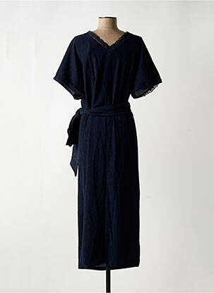 Robe longue manches courtes manches courtes bleu MAISON CAPTAIN femme