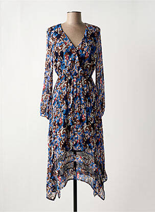 Robe longue manches longues manches longues bleu LITTLE MISS BY CAPTAIN TORTUE femme
