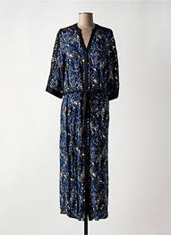 Robe longue imprimé fleurs manches 3/4 bleu TREND BY CAPTAIN TORTUE femme