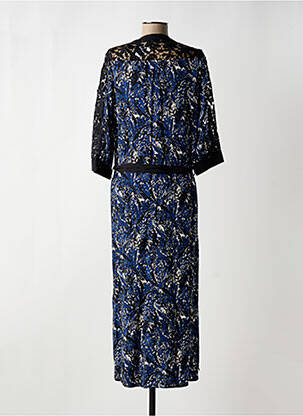 Robe longue imprimé fleurs manches 3/4 bleu TREND BY CAPTAIN TORTUE femme