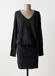 Robe pull resserrée sur le bas manches longues gris MAISON CAPTAIN femme
