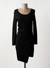 Robe pull coupe cintrée manches longues noir LITTLE MISS BY CAPTAIN TORTUE femme