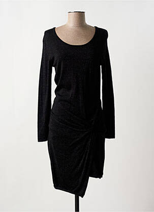 Robe pull coupe cintrée manches longues noir LITTLE MISS BY CAPTAIN TORTUE femme