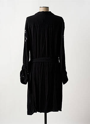 Robe mi-longue coupe fluide manches longues noir CAPTAIN TORTUE femme