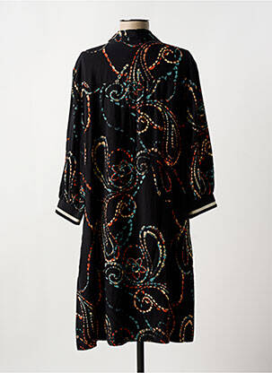 Robe mi-longue manches longues manches longues noir MAISON CAPTAIN femme