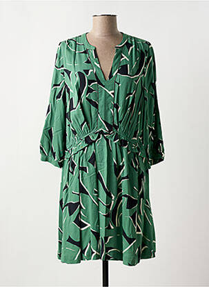 Robe courte manches 3/4 manches 3/4 vert TREND BY CAPTAIN TORTUE femme
