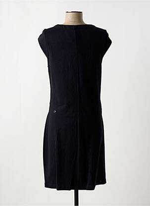 Robe mi-longue tissage crêpe manches courtes noir TREND BY CAPTAIN TORTUE femme