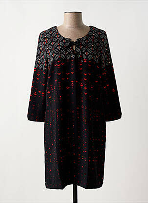 Robe courte manches longues manches longues noir MISS CAPTAIN femme