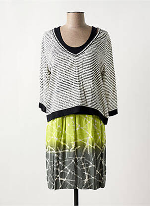 Robe mi-longue manches 3/4 manches 3/4 noir MISS CAPTAIN femme