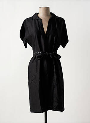 Robe mi-longue manches courtes manches courtes noir MAISON CAPTAIN femme