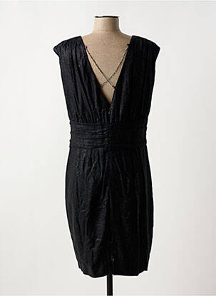 Robe courte fermeture zippée au dos sans manche noir MAISON CAPTAIN femme