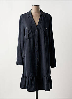 Robe courte coupe évasée manches longues bleu CAPTAIN TORTUE femme