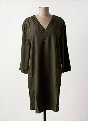 Robe courte manches 3/4 manches 3/4 vert CAPTAIN TORTUE femme
