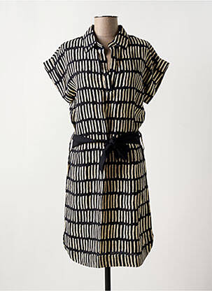 Robe mi-longue manches courtes manches courtes noir MAISON CAPTAIN femme