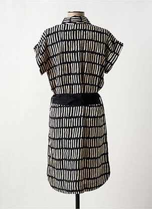Robe mi-longue manches courtes manches courtes noir MAISON CAPTAIN femme