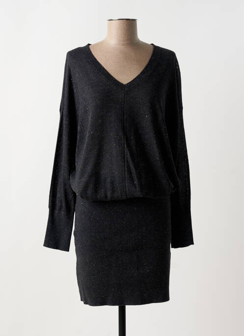 Robe pull col v manches longues gris MAISON CAPTAIN femme