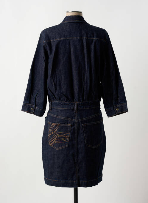 Robe mi-longue manches 3/4 manches 3/4 bleu MAISON CAPTAIN femme