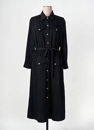 Robe longue manches longues manches longues noir MAISON CAPTAIN femme