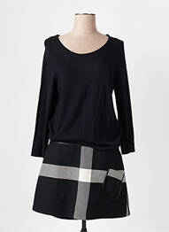 Robe mi-longue manches longues manches longues noir CAPTAIN TORTUE femme