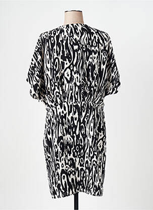 Robe mi-longue imprimé fantaisie manches courtes noir CAPTAIN TORTUE femme