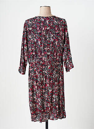 Robe mi-longue imprimé fantaisie manches longues noir CAPTAIN TORTUE femme