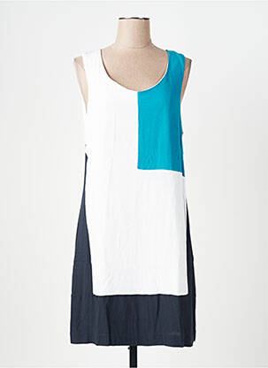 Robe mi-longue coupe évasée sans manche blanc MISS CAPTAIN femme
