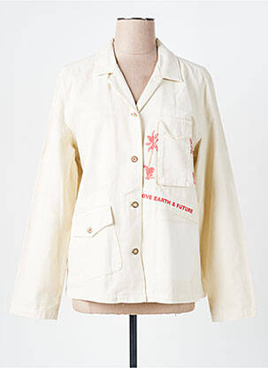Veste casual col chemisier beige CAPTAIN TORTUE femme