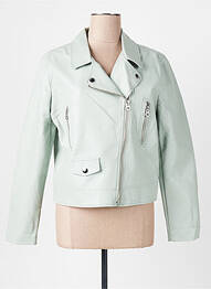 Veste simili cuir coupe cintrée bleu TREND BY CAPTAIN TORTUE femme