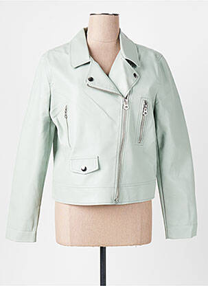 Veste simili cuir coupe cintrée bleu TREND BY CAPTAIN TORTUE femme