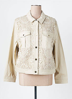 Veste casual col chemisier beige MAISON CAPTAIN femme