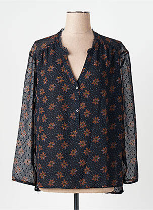 Blouse imprimé fleurs manches longues bleu CAPTAIN TORTUE femme