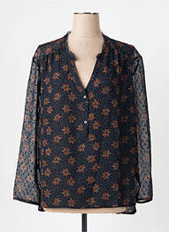 Blouse imprimé fleurs manches longues bleu CAPTAIN TORTUE femme