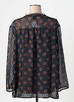 Blouse imprimé fleurs manches longues bleu CAPTAIN TORTUE femme