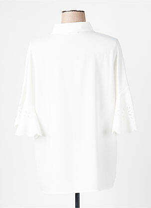 Chemisier tissage crêpe manches longues blanc TANAIS femme