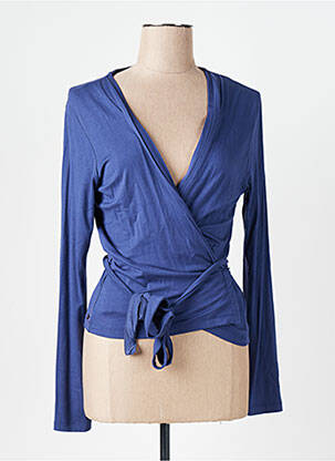 Gilet cache-cœur stretch bleu LADY CAPTAIN femme