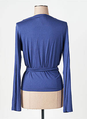 Gilet cache-cœur stretch bleu LADY CAPTAIN femme