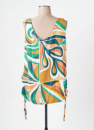 Top imprimé fantaisie sans manche vert TREND BY CAPTAIN TORTUE femme