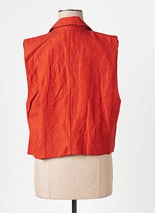 Gilet sans manche coupe droite orange MAISON CAPTAIN femme